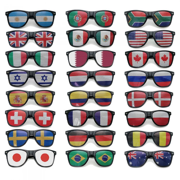 World cup  sunglass with flag priting